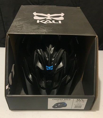 Kali Chakra Solo Bicycle Helmet M/L Adult Gloss Black/ Blue Cycling Skating Bike - Picture 9 of 9