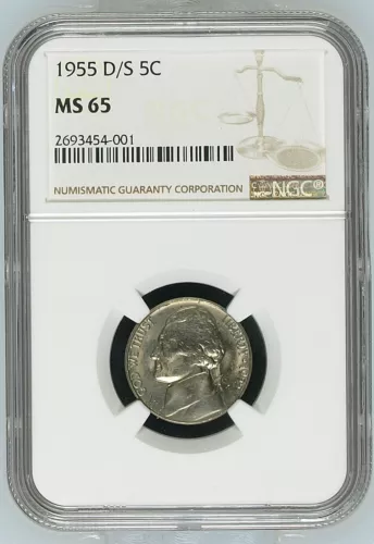 1955 D Nickel Jefferson NGC MS-65