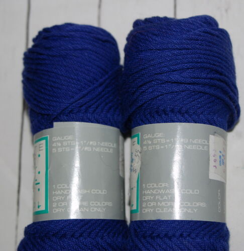 Vtg Wool Yarn Cambridge Classic Elite Cotton Lot 2 Blue 1.5 Ounce Skeins - Picture 3 of 3