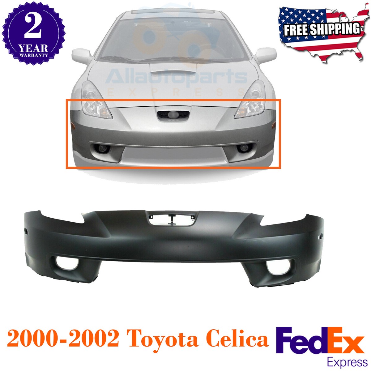 Front Bumper Cover Primed Paintable For 2000-2002 Toyota Celica | eBay