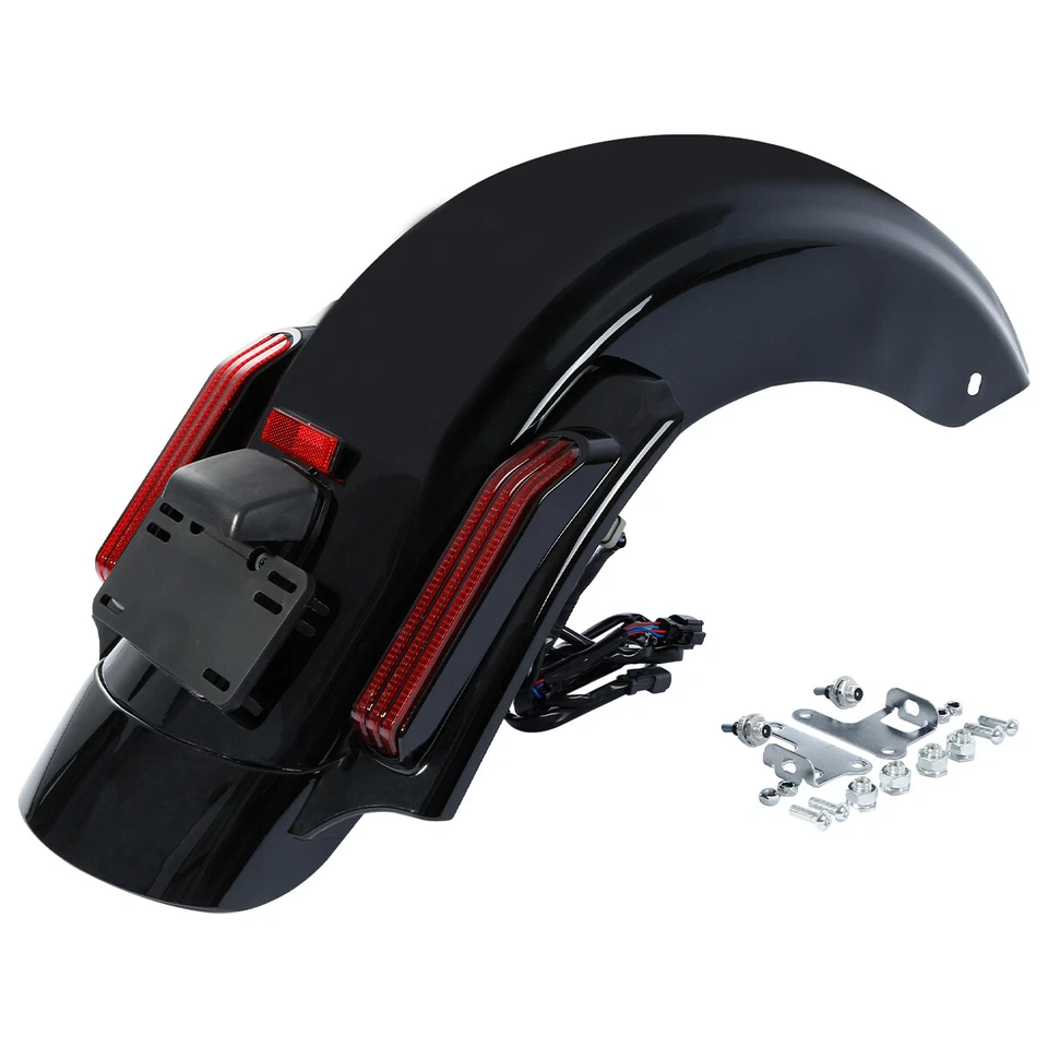 Sistema de guardabarros trasero LED apto para Harley Davidson Touring modelos 2014-24 estilo CVO Foto 2 de 4