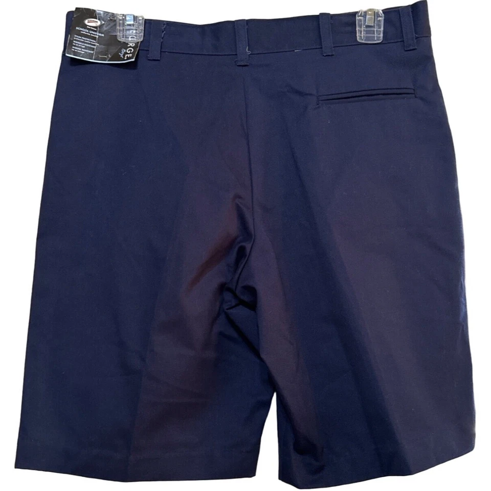 Pantalones Cortos Marca George Azul Marino Frente Plano Mezcla Algodón Niño Talla Husky 12 (NUEVO CON ETIQUETAS) Foto 2 de 4