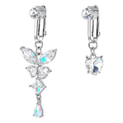 Clip on Belly Button Rings non Piercing Navel Ring Clip on Earrings Dangle