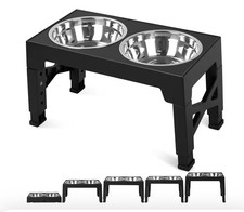 Elevated Dog Bowls 2 Stainless Steel Dog Food Bowls, Raised Dog Bowl Adjustable