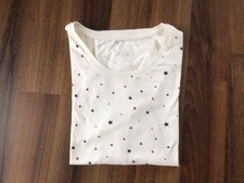 TCM Tchibo Nachthemd Damen Größe 40/42 cremefarben mit roten + blauen Sternen