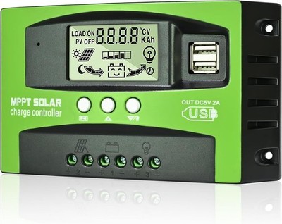 100A MPPT Solar Charge Controller 12v/24v Current Auto Focus Tracking Charge LCD