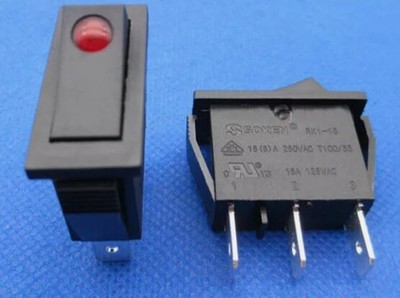 Soken RK1-15 Rocker Switch 16A 125/250VAC T100/55 3 Pins 2 Positions Maintain...