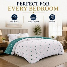 Luxury Reversible Duvet Cover Quilt Covers Bedding Set Single Double King Size
