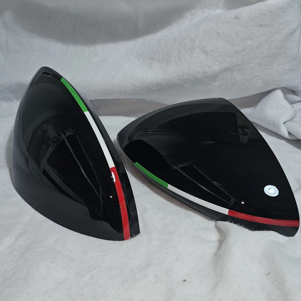 Coppia 2Calotte Specchi Nero Lucido Con Tricolore Aerografato Maserati Grecale - Imagen 4 de 4