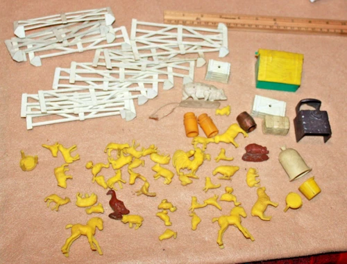 Vintage Marx Lazy Farm Animals And Accessories