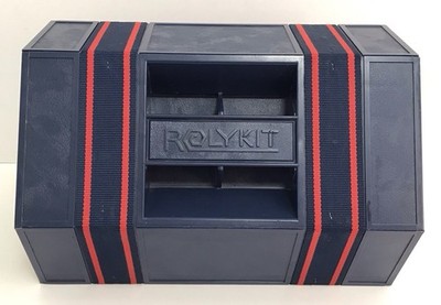 Rolykit Roll-Up Tool Storage Fishing Sewing Box Blue Vintage