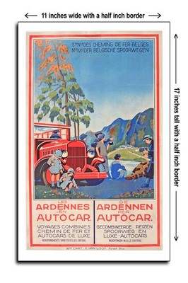 1938 Belgian railways The Ardennes by coach - 11x17 Poster