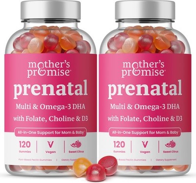Prenatal Vitamin Gummies with DHA | Vegan Prenatal Vitamins for Women with Om...