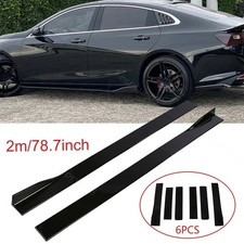 78,7" Auto Seitenschweller Ansätz Sideskirts Glanz Schwarz Für Audi A7 Sportback