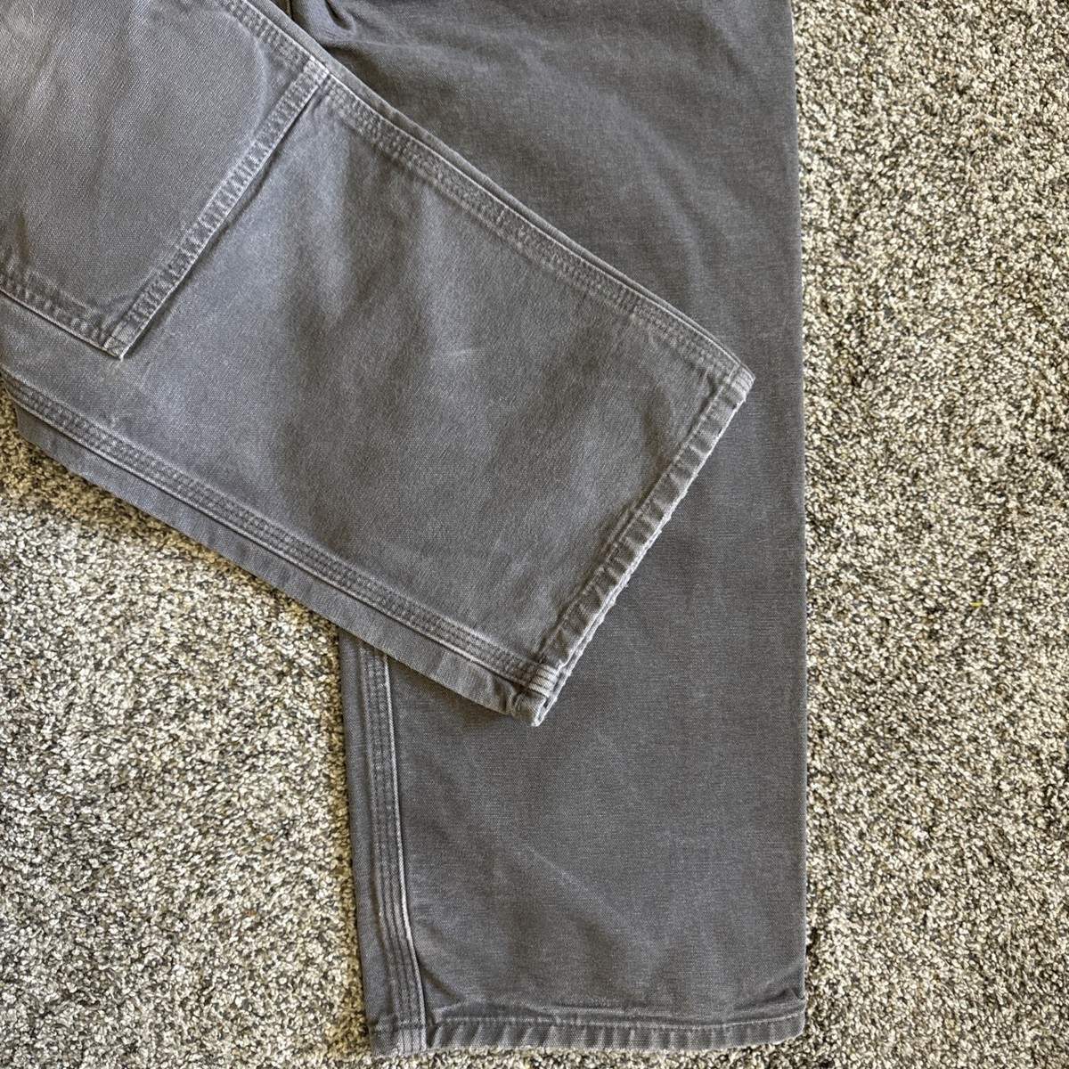 Carhartt Double Knee Pants Mens 34x32 Grey Carpenter B136