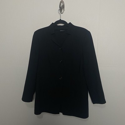 Akris Women's Wool Blend Blazer Jacket Classic Lightweight Minimalist Size 12