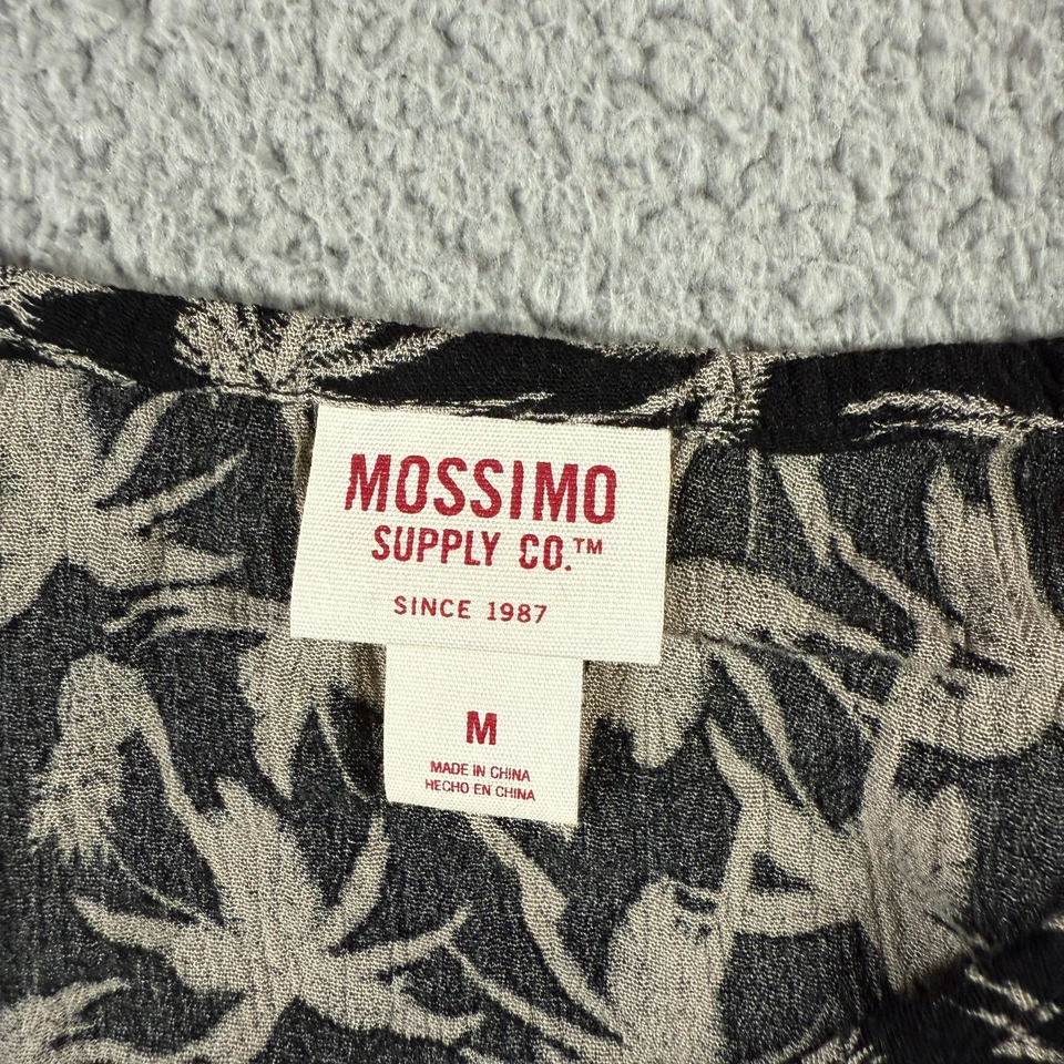 Camiseta sin mangas Mossimo Co negra para mujer hoja M palmera tiras gasa hombro frío Foto 4 de 4