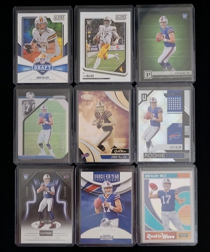 Lote de 9 tarjetas de novato Josh Allen 2018 tarjetas diferentes de novato (RC) ¡Súper limpias! Foto 4 de 4