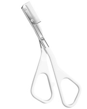 Eyebrow Scissors for Women, Stainless Steel Beauty with Comb, White