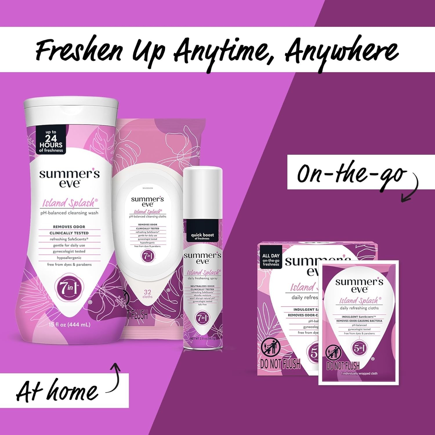 Daily Refreshing Feminine Spray 24pk Island Splash 2oz Hypoallergenic