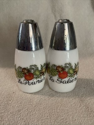 Vintage Corning Ware Spice of Life Salt & Pepper Shakers La Saliere Le Poivrier