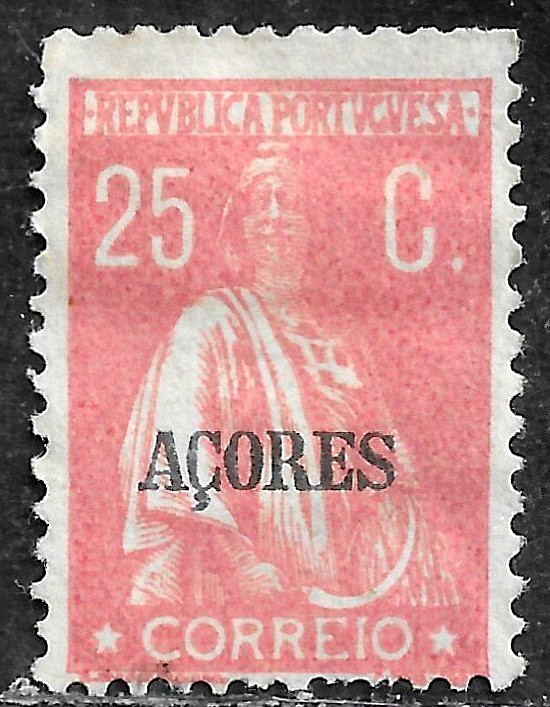HICK GIRL-  MINT PORTUGAL-AZORES STAMP   SC#194  1923  CERES ISSUE    H400