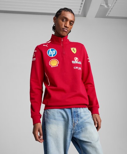 Scuderia Ferrari F1 Herren 2025 Team 1/2 Zip Sweatshirt - Dark Cherry - Bild 3 von 5