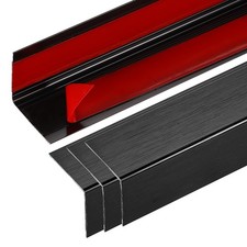 4Pcs Aluminum Corner Guards, 35" x 0.8" Metal Corner Protectors, Brushed Black