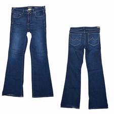Ariat Women Sz 30L Jeans Ultra Stretch Perfect Rise Katie Flare Maya Blue READ