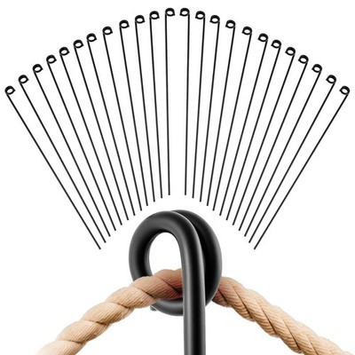 24 Pcs 42 Inches/3.5 ft Single Rope Poles Steel Stakes with Loop for Creating...