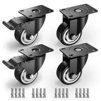 Holkie 75 Mm MöBelrollen Set 4Er Mit Bremsen, Tragkraft 450 Kg, Drehgelenk