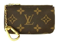 Louis Vuitton Monogram Pochette Cles Wallet Coin Purse Brown