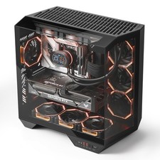 darkFlash Full-Tower ATX Gaming PC Case, Back Plug-in Motherboard, Vertical G...