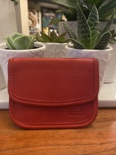 COACH VINTAGE SKINNY RED ENVELOPE SNAP COIN/CHANGE/CARD CASE POUCH PURSE TINY 