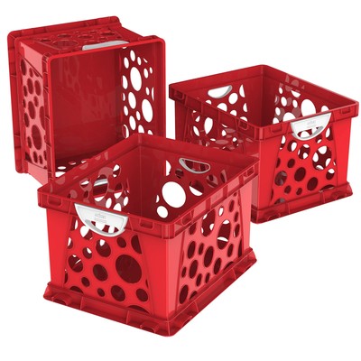 Large Storage and Filing Crate with Comfort Handles, 17.25 x 14.25 x 10.5 Inches