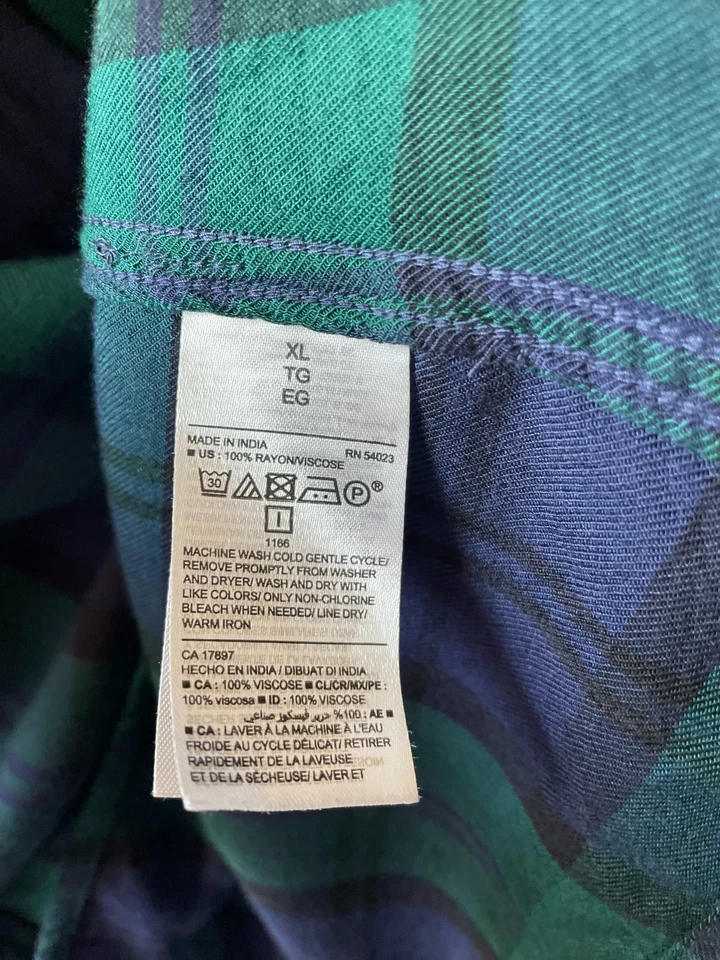 Old Navy Womens Multicolor Plaid Print Minimalist Modest Shirt Dress Size XL - Image 4 of 4