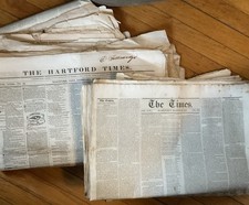 Lot of 150 Hartford Connecticut Newspapers, 1832-1843, 1860 Lot of 150 Hartford Connecticut Newspapers, 1832-1843, 1860
