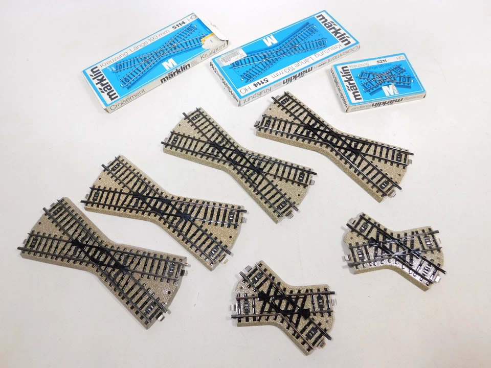 6x Märklin H0 AC Crossing M Track 5114+5211 Mint 3x Box #DD668-1 - Image 2 of 3