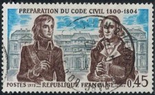 1973-France timbre(Oblitéré)-Bonaparte,code civile-Stamp-Yv.1774