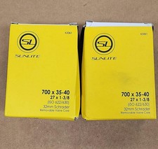 2x Sunlite Bicycle Inner Tube 700x35-40c Schrader Valve 32mm 2 Pack OPEN PACKAGE