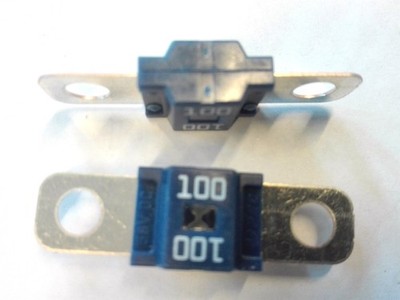 2 x Leistungssicherung Streifensicherung Midi / blau / 100A / 32V