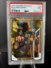 2023 Topps Chrome F1 Sapphire Max Verstappen #180 Gold 29/50 PSA 9