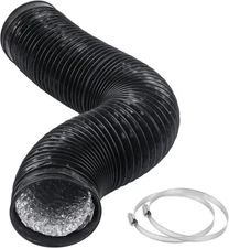 4 Inch 5 Feet Black Air Ducting, Flexible 1.5m Length Aluminum Dryer Vent Hose