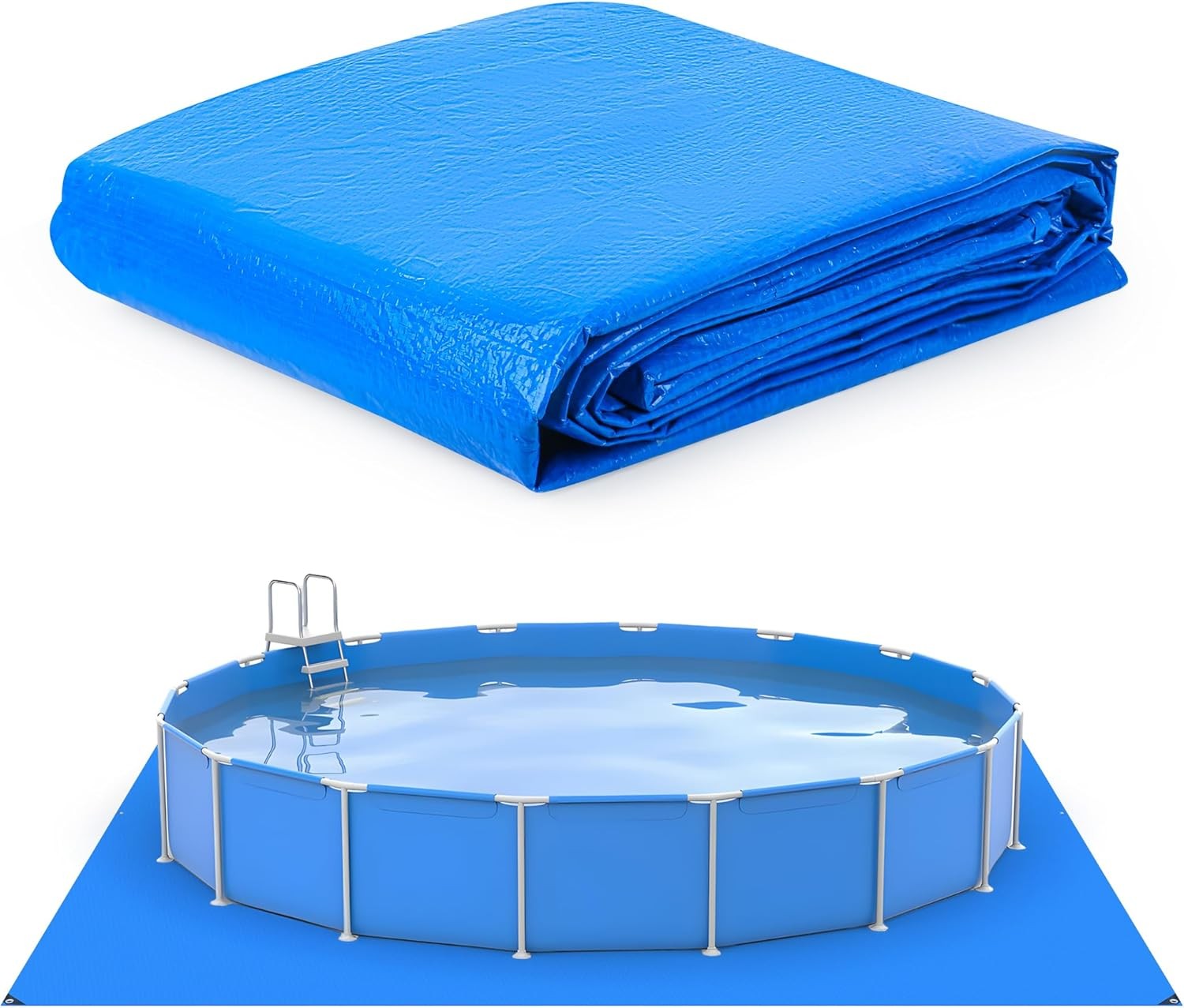 12x12ft Waterproof Square Pool Ground Cloth Liner Pad for Swimming Pools
