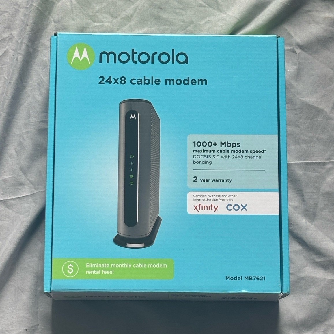Motorola MB7621 DOCSIS 3.0 Cable Modem 24x8 1000+ Mbps Xfinity Cox