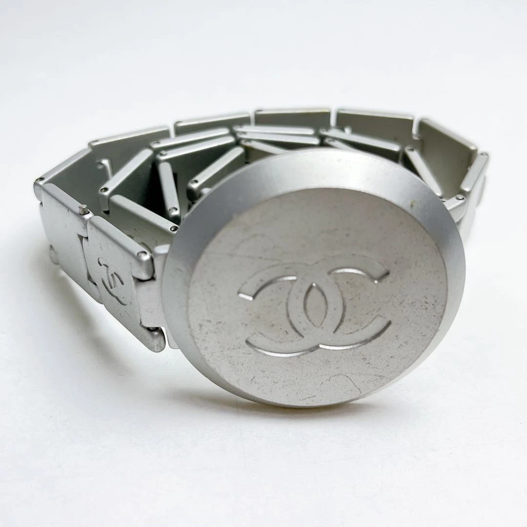 Chanel Silver-tone 2005 Interlocking CC Chain-Link Belt S sz CHANEL 2005 SILVER CHAIN CC LOGO BELT – RDB main image 4