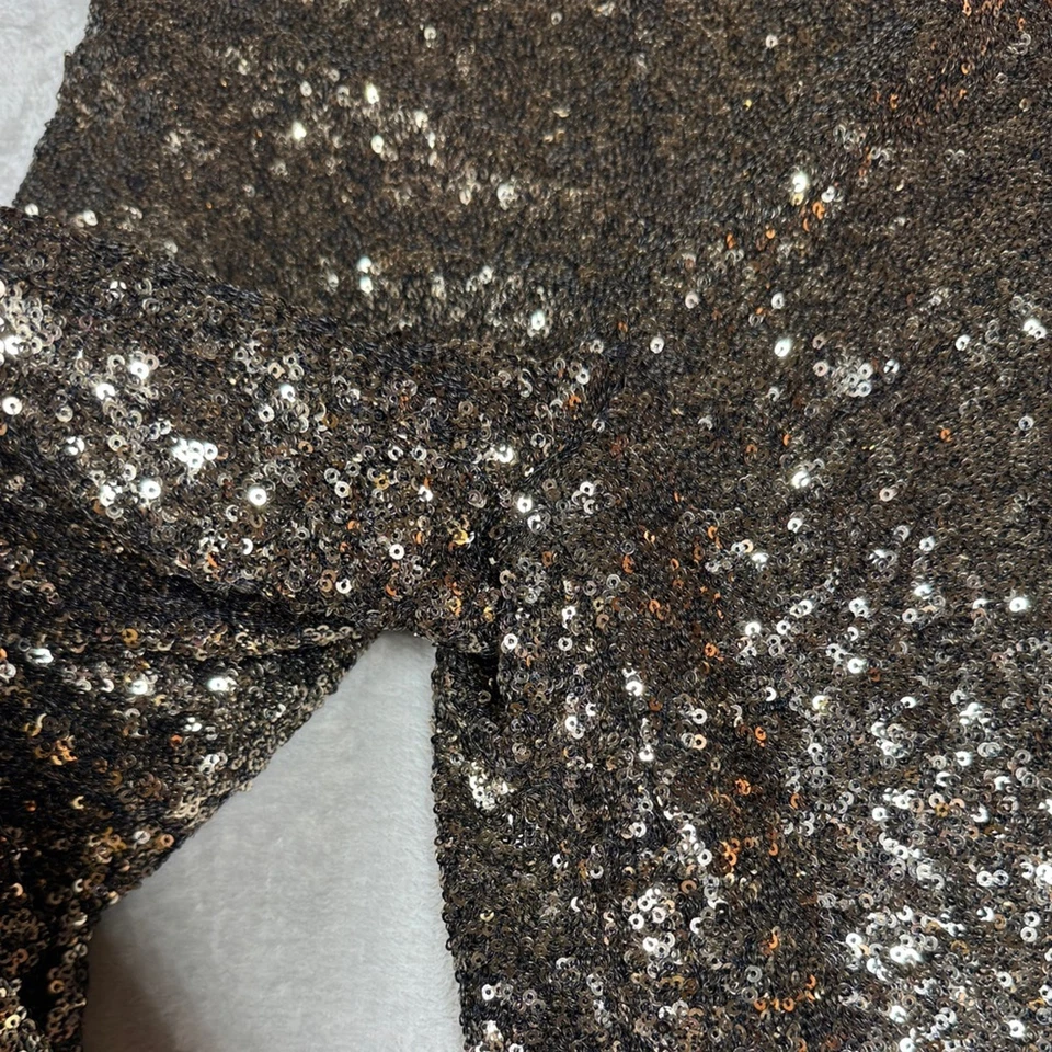 Banana Republic All Over Sequin 高腰金色黑色阔腿裤 XS — 第 3/4 张图片
