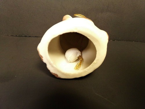 Keramik Weihnachtsglocken Set figürlich Vintage Urlaub Maus Hund Bär mit Nikolausmützen - Bild 4 von 10