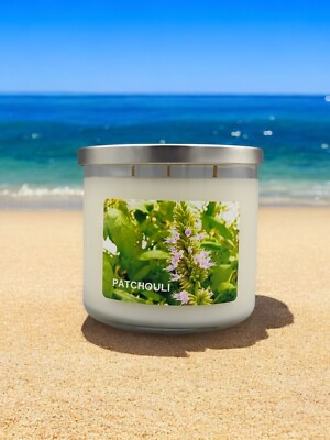 *NEW 3 COTTON WICK * PATCHOULI SCENTED CANDLE * Leah's Lite Candle * 15.5 OZ