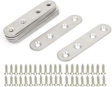 CYH 10 Pcs Stainless Steel Straight Bracket, Heavy Duty Straight Metal Brackets